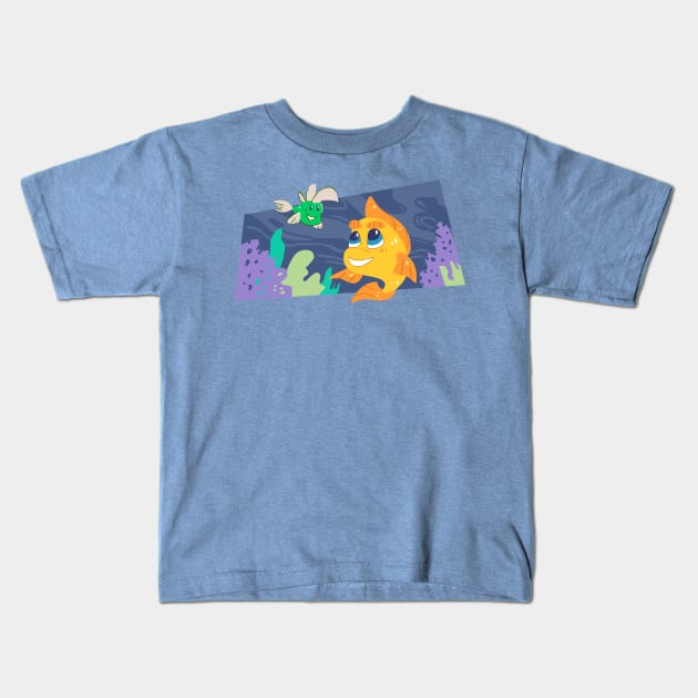 Freddy Fish and Luther Kids T-Shirt by sky665